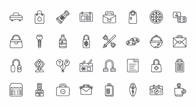 Collection of various office icons.