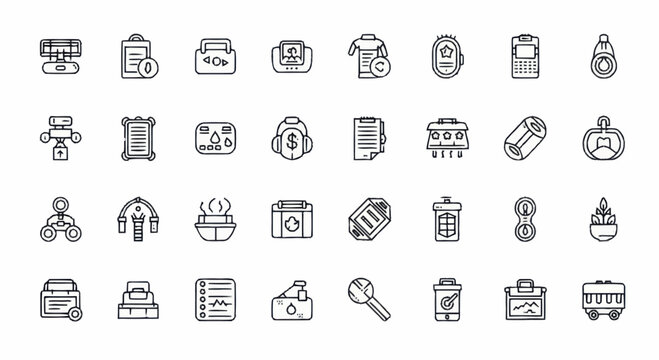Collection of business and technology icons.