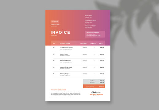 Simple Invoice Design Layout