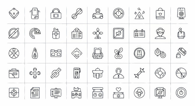 Collection of business and technology icons.