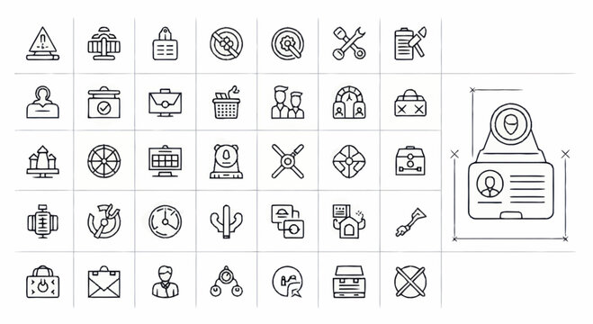 Collection of various business icons.