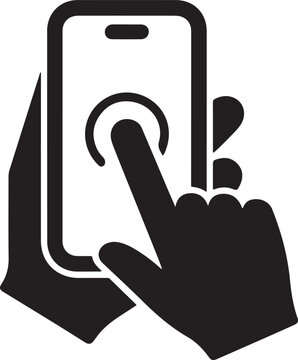 The click on the screen mobile phone icon. Element of touch screen technology icon. logo Vector Black silhouettes