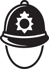 Fototapeta premium police cap in England icon. Element of United Kingdom culture icons. Premium quality graphic design icon. logo Vector Black silhouettes