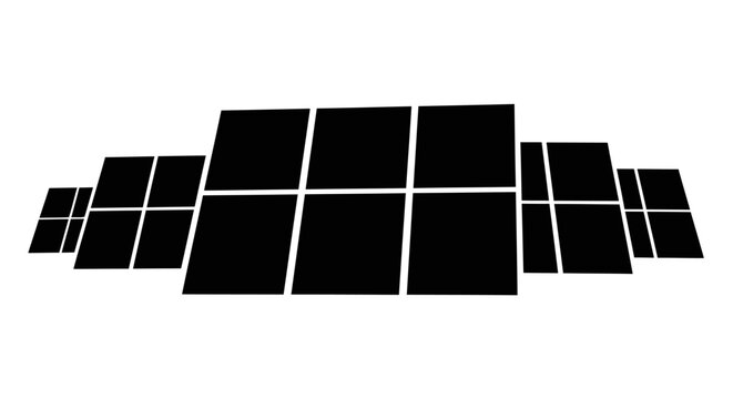 A black and white image of a grid of squares