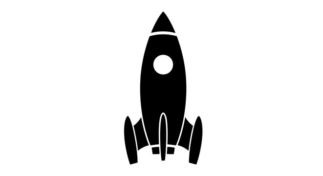 A black and white image of a rocket ship