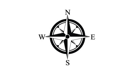 compass rose black and white vector illustration on white background high quality professional detailed modern elegant stylish clean crisp vibrant © Niloy MotionArts 3D7