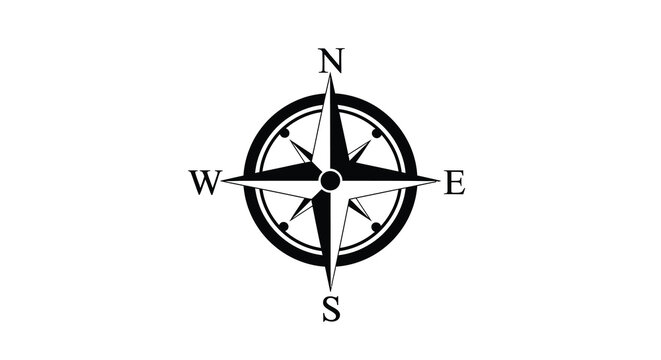 compass rose black and white vector illustration on white background high quality professional detailed modern elegant stylish clean crisp vibrant