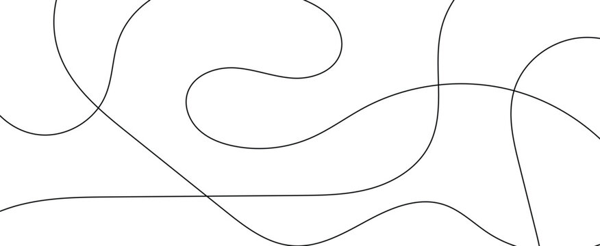 Curve wave seamless pattern. Line art striped graphic template.