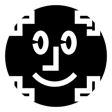 Happy mac computing icon featuring a friendly face with a smile. Symbolizing innovation and user satisfaction in the retro technology era. Offering a nostalgic look back at early graphical interfaces