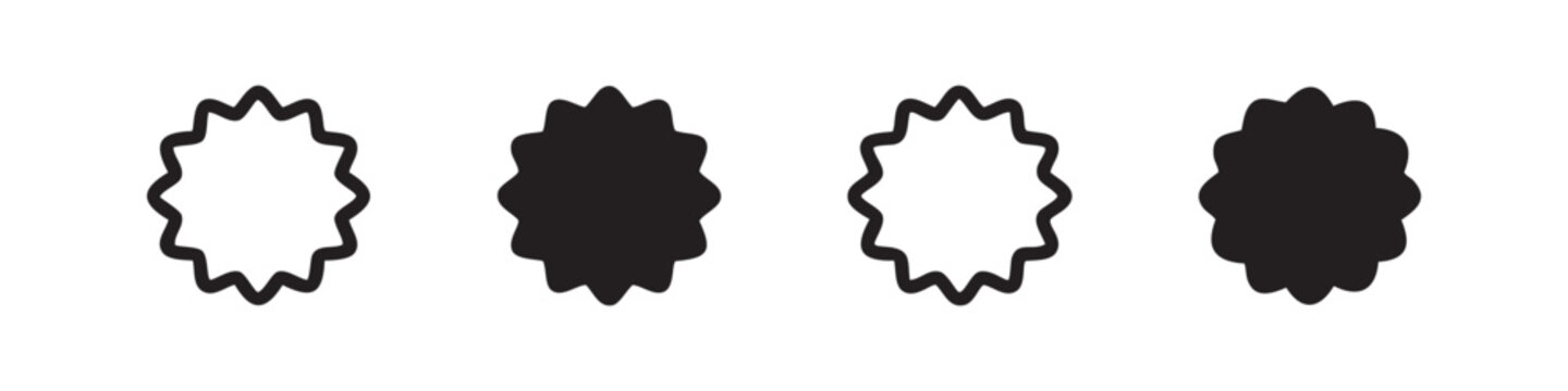 Starburst, icons in outline and silhouette