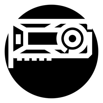 Graphics card icon illustrating a compact gpu component for high performance computing, video processing, and interactive gaming, symbolizing modern hardware innovation and digital entertainment