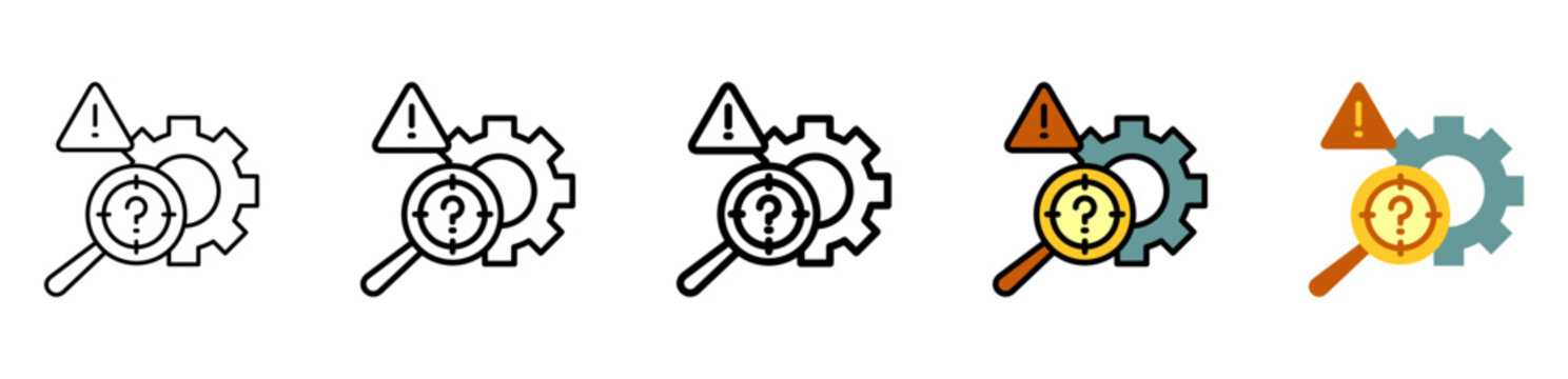 Issue Icon With Differences and Colors Style Illustration