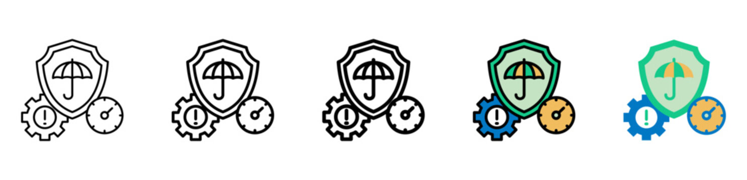 Mitigation Icon With Differences and Colors Style Illustration