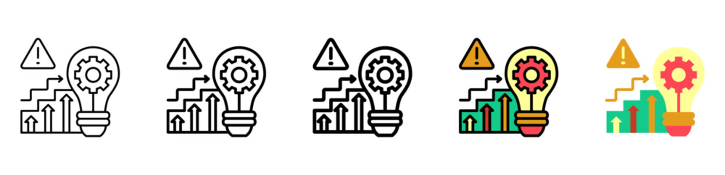 Escalation Icon With Differences and Colors Style Illustration