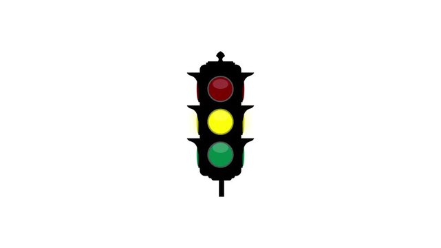 traffic light isolated on white background,traffic light isolated on white background, traffic light icon in flat style