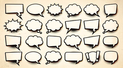 Obraz premium Speech Bubbles Collection - Diverse Comic Style Shapes