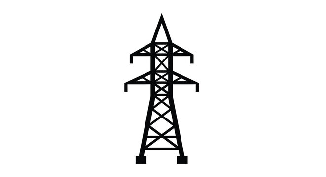 electricity pylon silhouette on white background high quality professional detailed modern elegant stylish clean crisp vibrant colorful digital creative innovative