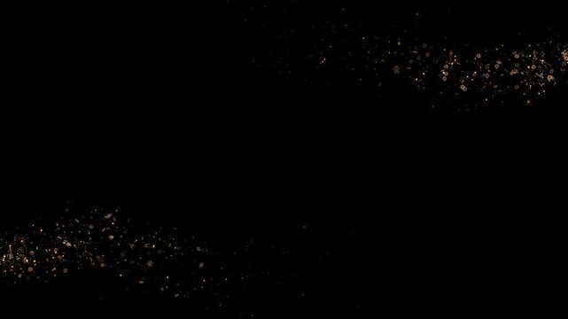 Gold glitter circle trails, glittering snow shine sparkles ring background. magic spell effect trail Christmas New Year holiday magic glow confetti firework glittering sparks frame frame empty space