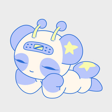 Cheerful alien character. Funny animal. Cartoon character design.
