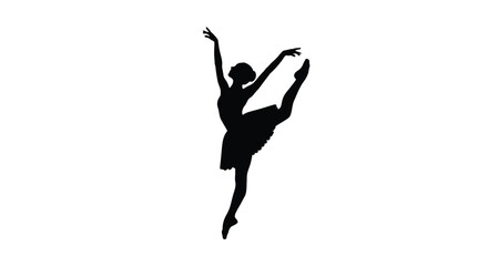 ballerina silhouette on transparent background high quality professional © DS