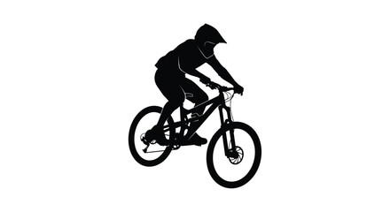 Naklejka premium cyclist riding bicycle silhouette on transparent background