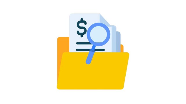 Financial documents investigation and audit animation
