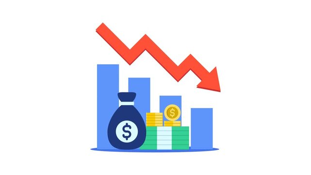 Financial crisis stock market crash animation