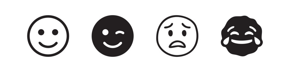 Fototapeta premium Emoji faces showing different emotions