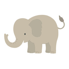 Obraz premium Cute elephant illustration isolated on transparent background, ideal for kids prints and nursery decor.