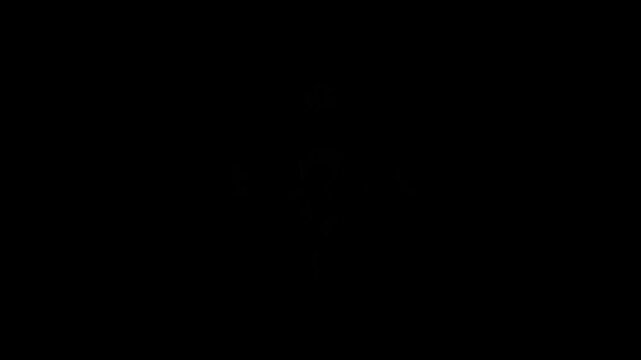 Neon Abstract Digital control icon two color saber effect animation on black background