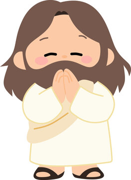 Jesus Praying with Closed Eyes Character