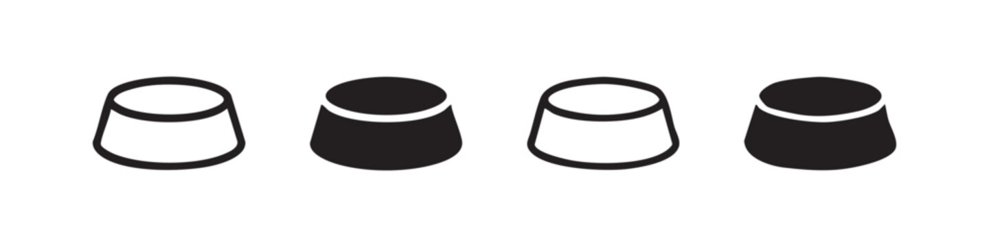 Four thimble icons, sewing, craft, protection, black and white