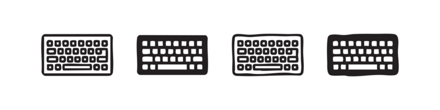 Computer Keyboard Icon Set for Technology and Typing