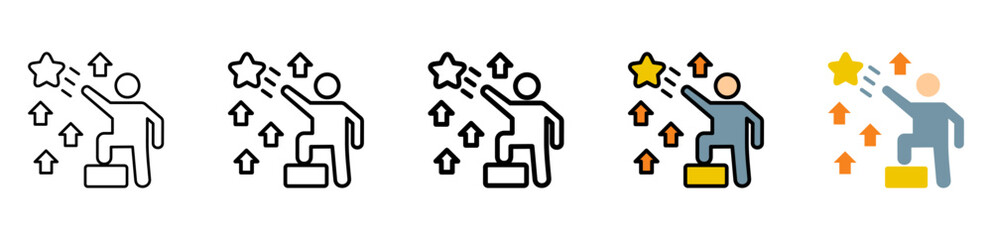 Confident Icon With Differences and Colors Style Illustration