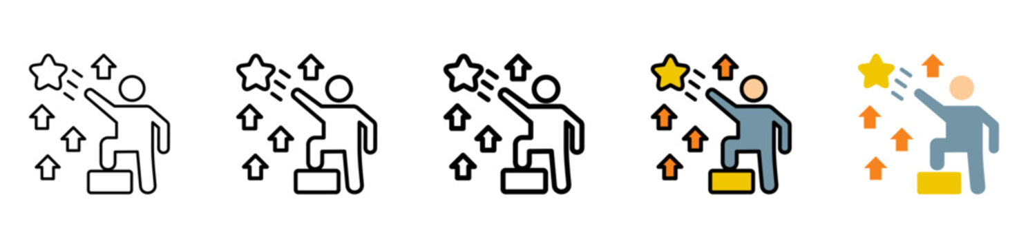 Confident Icon With Differences and Colors Style Illustration