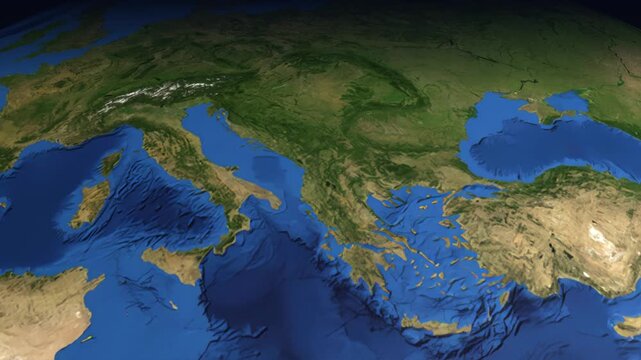 Animated Flight Path Map from Rome Italy to Atlanta USA