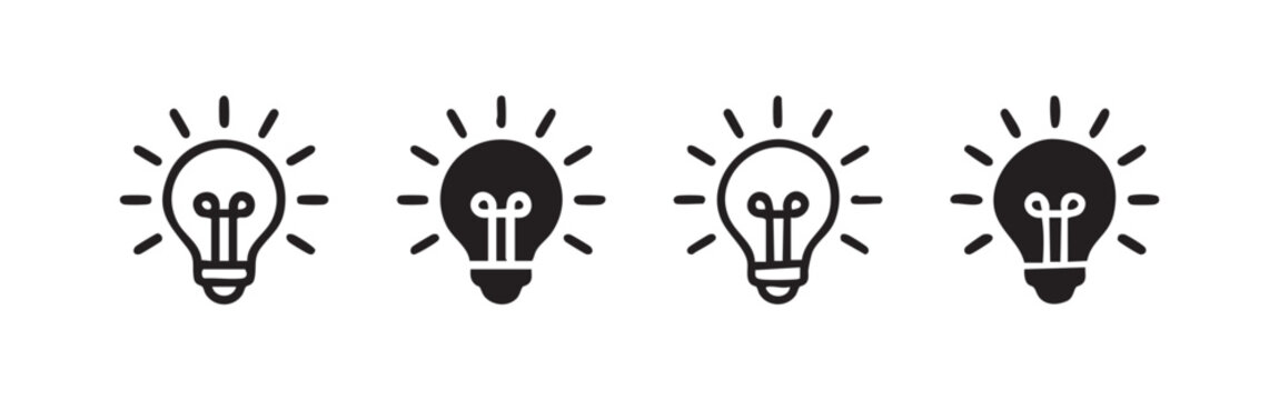 Set of four light bulb icons