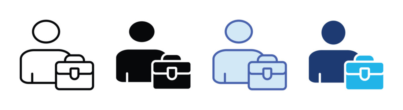 Employee icon set multiple style collection