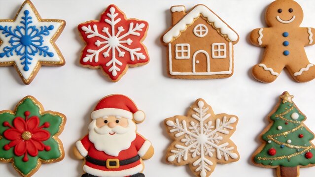 Christmas cookies with festive designs