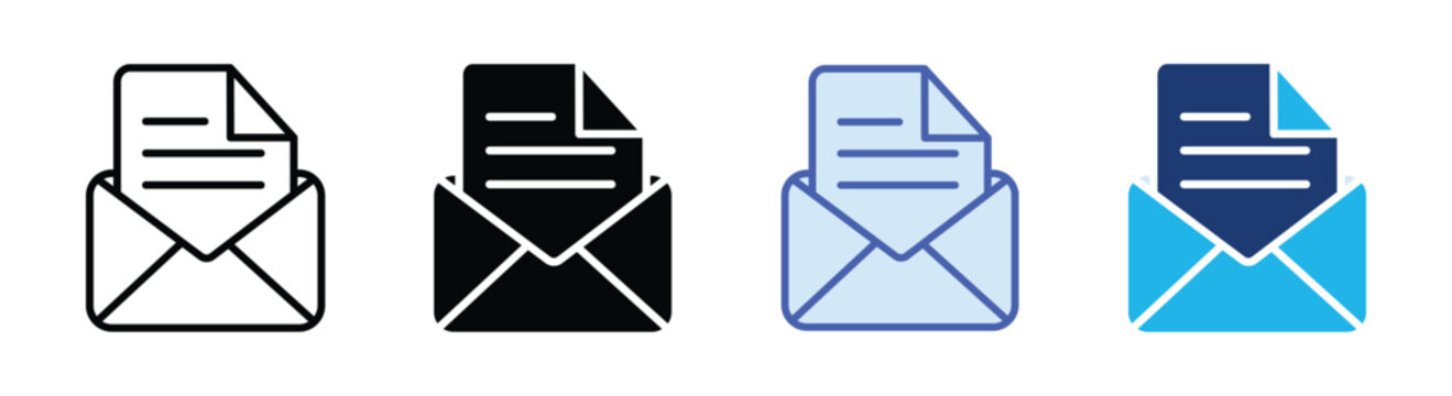 Email icon set multiple style collection