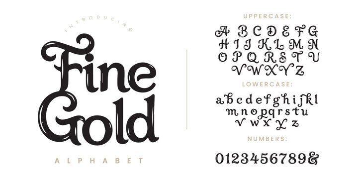 Fine Gold Elegant Script Alphabet for Luxury Wedding Invitation and Premium Branding Identity Design