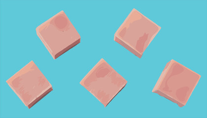 Fototapeta premium Soap Bars Illustration in Different Angles for Hygiene, Personal Care, and Cleanliness ThemesSoap Bars Illustration in Different Angles for Hygiene, Personal Care, and Cleanliness Themes