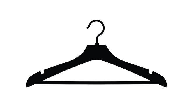 clothes hanger silhouette on white background high quality professional detailed modern elegant stylish clean crisp vibrant colorful digital creative innovative