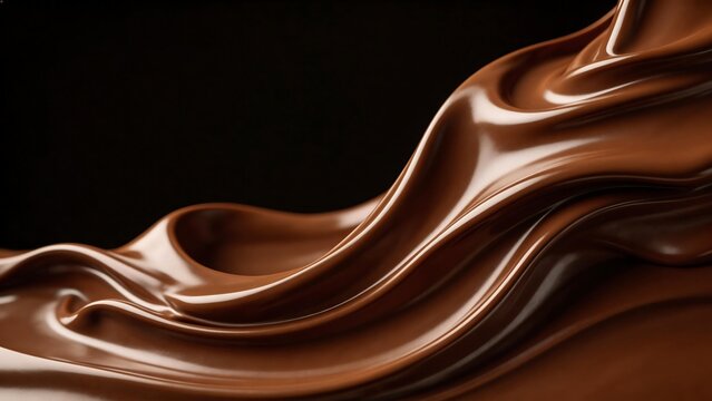 Flowing liquid chocolate