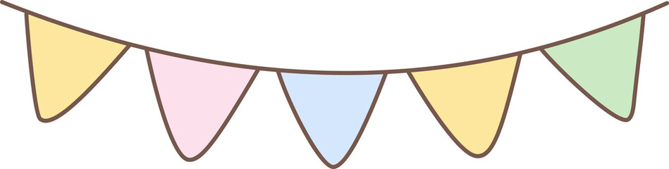 Pastel Flag Bunting Garland Decoration © musom