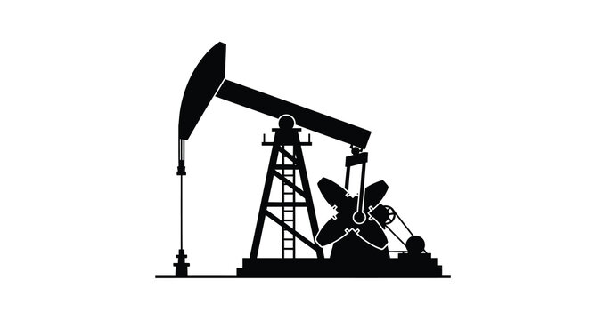 oil pump silhouette on white background high quality professional detailed modern elegant stylish clean crisp vibrant colorful digital creative innovative
