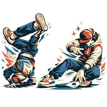 081-34-Young men performing dynamic breakdance moves, representing hip hop culture and urban energy