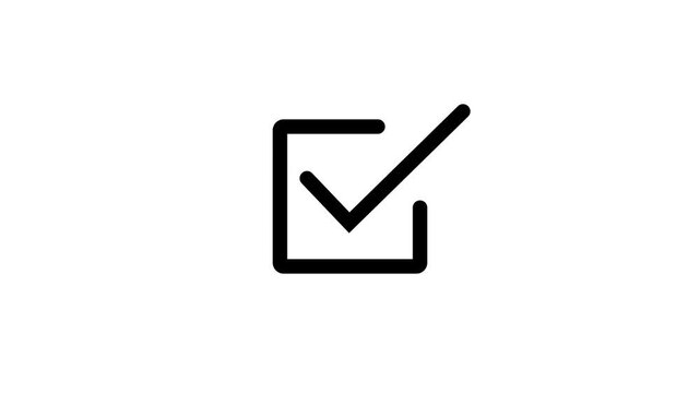 Check mark icon on transparent background. Positive symbol, tick mark icon animation.Animated right check mark icon.