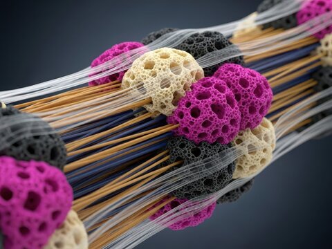 Colorful lace-like structures on threads