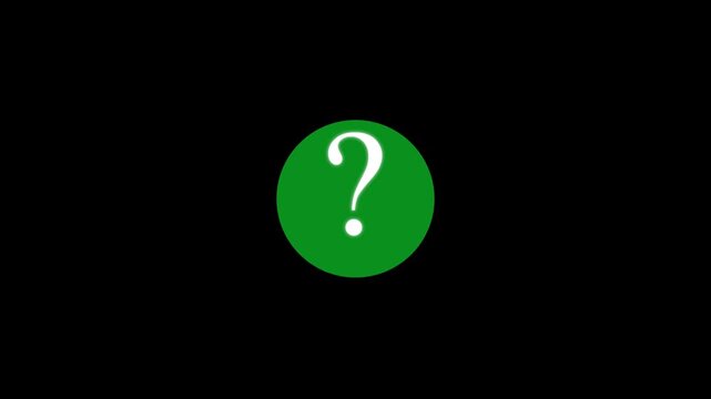 2D questions mark pop up video, Question mark confused fly,  motion graphic effects question mark moving on black screen background. Question mark animation on chroma key. 4k